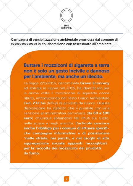 Libretto campagna 'Basta mozziconi a terra' pagina 2